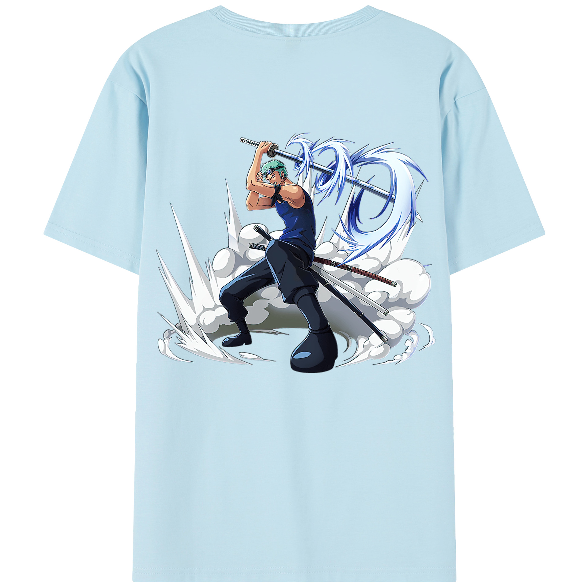 ワンピース ロロノア・ゾロ ONE PIECE Roronoa Zoro 綿100％半袖Tシャツ（背面プリント）